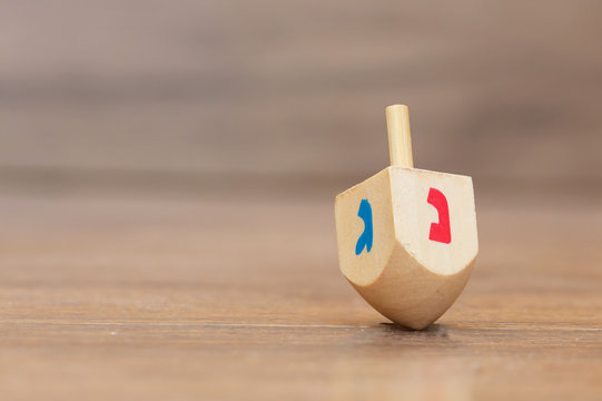 Dreidels for Hanukkah ,Made of wood . sevivon