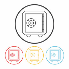 Fototapeta premium money safety box line icon