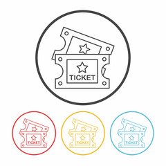 movie ticket line icon