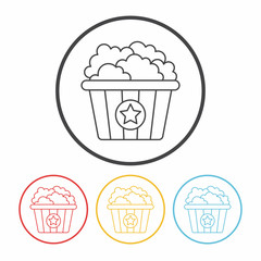 theater drinks and popcorn line icon