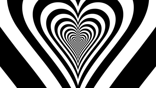 Concentric dashing hearts