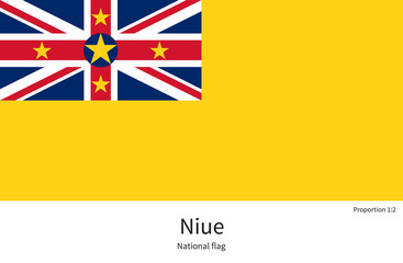 National flag of Niue with correct proportions, element, colors