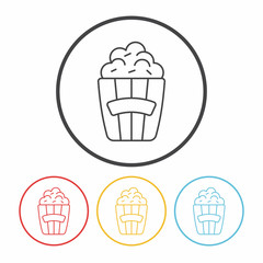 theater drinks and popcorn line icon