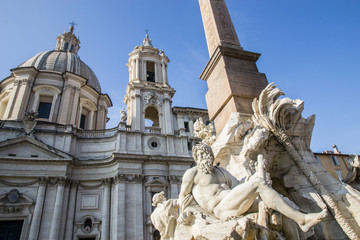 Fototapeta na wymiar Fontana dei Quattro Fiumi a Piazza Navona, Roma
