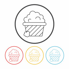 theater drinks and popcorn line icon