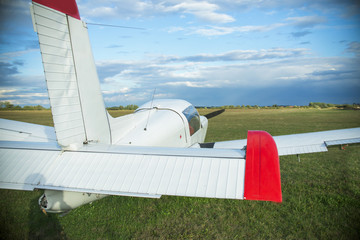 light plane on airport