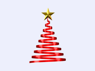 Fototapeta premium Christmas tree illustration on white background