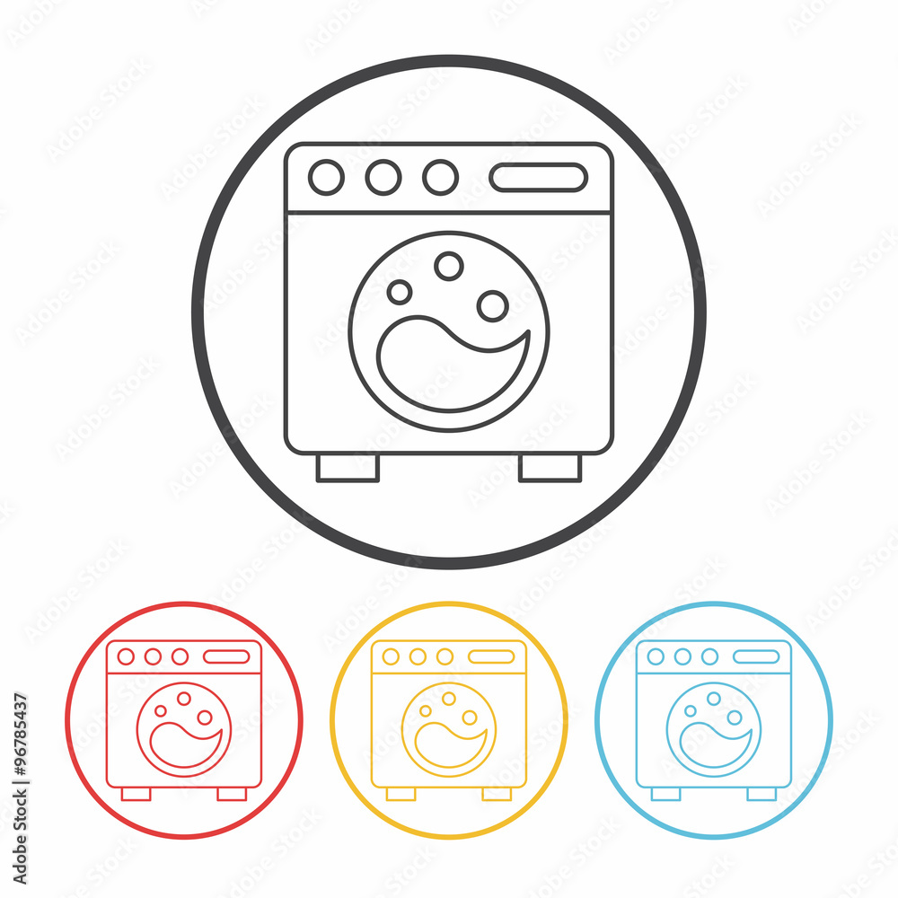 Canvas Prints washing machine line icon