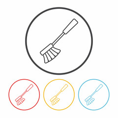 cleaning brush line icon