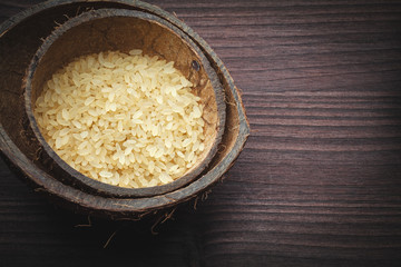 brown rice in coconut