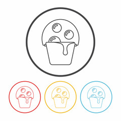 water bucket line icon