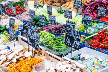 Vegetable stand at a market