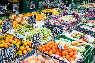 Vegetable stand at a market