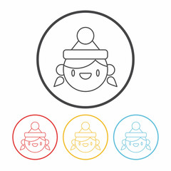 Christmas person line icon