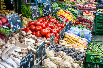 Vegetable stand at a market