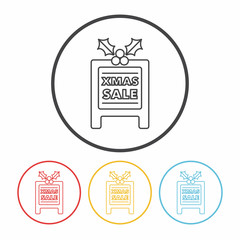 Christmas board line icon