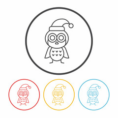 Christmas bird line icon