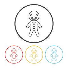 gingerbread man line icon
