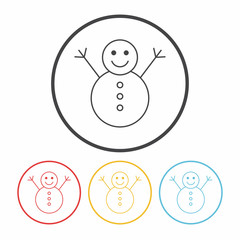snowman line icon