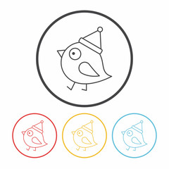 Christmas bird line icon