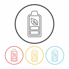 Environmental protection concept battery line icon