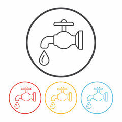 Environmental protection concept conserve water line icon
