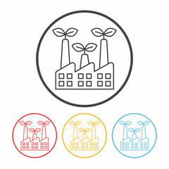 Fototapeta premium Environmental protection concept factory line icon