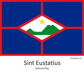 National flag of Sint Eustatius with correct proportions, element, colors