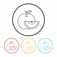fruits apple line icon