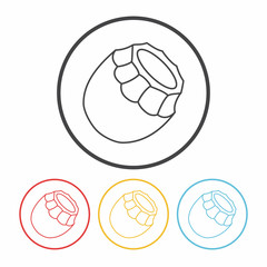 fruits coconut line icon