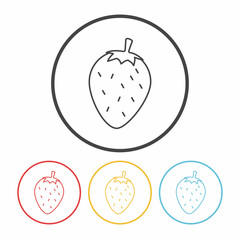 fruits strawberry line icon