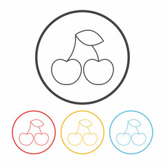 fruits cherry line icon