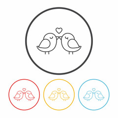 Fototapeta premium lover birds line icon
