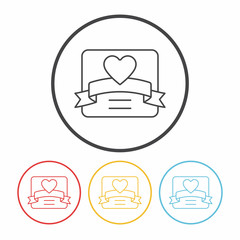 love letter line icon