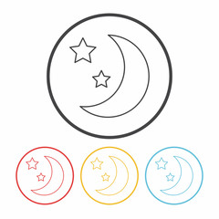 Space moon line icon