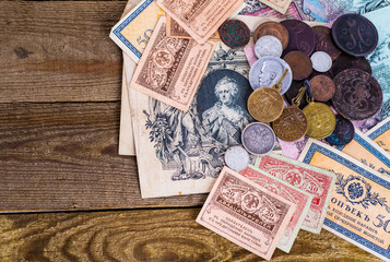 Old Russian money and coins