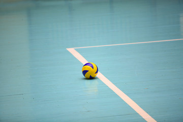 Volleyball ball on the floor