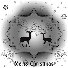 Поздравительная открытка в старинном стиле с Оленем