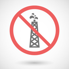 Forbidden vector signal with an oil tower