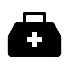Fototapeta premium Physician or doctor bag flat icon for app and website