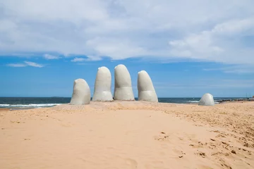 Stoff pro Meter Südamerika Handskulptur, Punta del Este Uruguay
