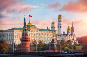 Кремль рассвет встречает Kremlin welcomes - obrazy, fototapety, plakaty