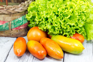 Lettuce and tomatoes