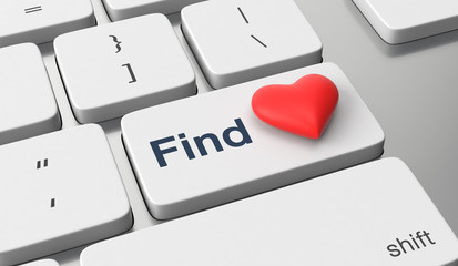 Find love text on keyboard button - obrazy, fototapety, plakaty