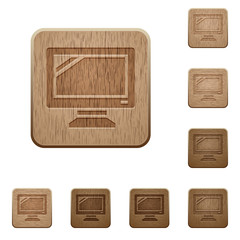 Monitor wooden buttons