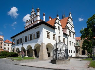Fototapeta na wymiar Historic renaissance town hall in Levoca, northern Slovakia.
