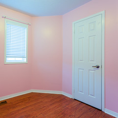 Empty Bedroom in pink color