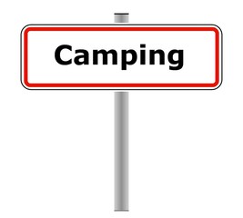 Camping dans un panneau de ville