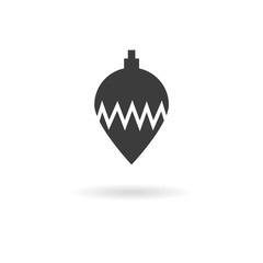 Dark grey icon for Christmas ornament on white background with s