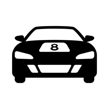 High performance race car flat icon
